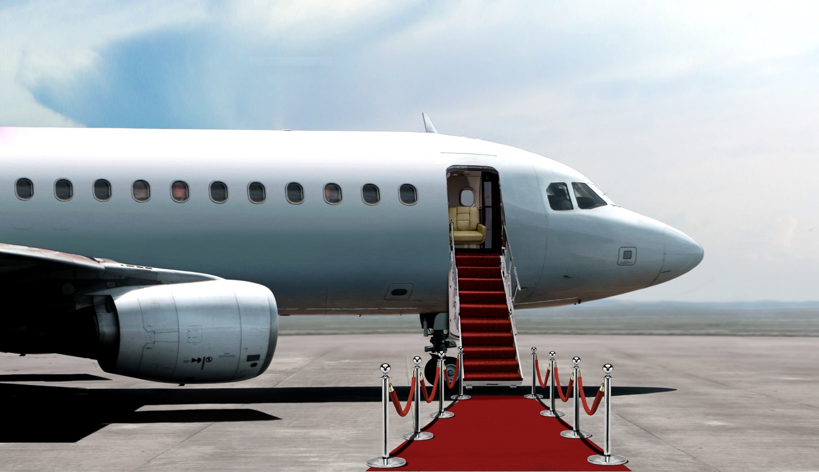 private aircraft for team travel with red carpet treatment